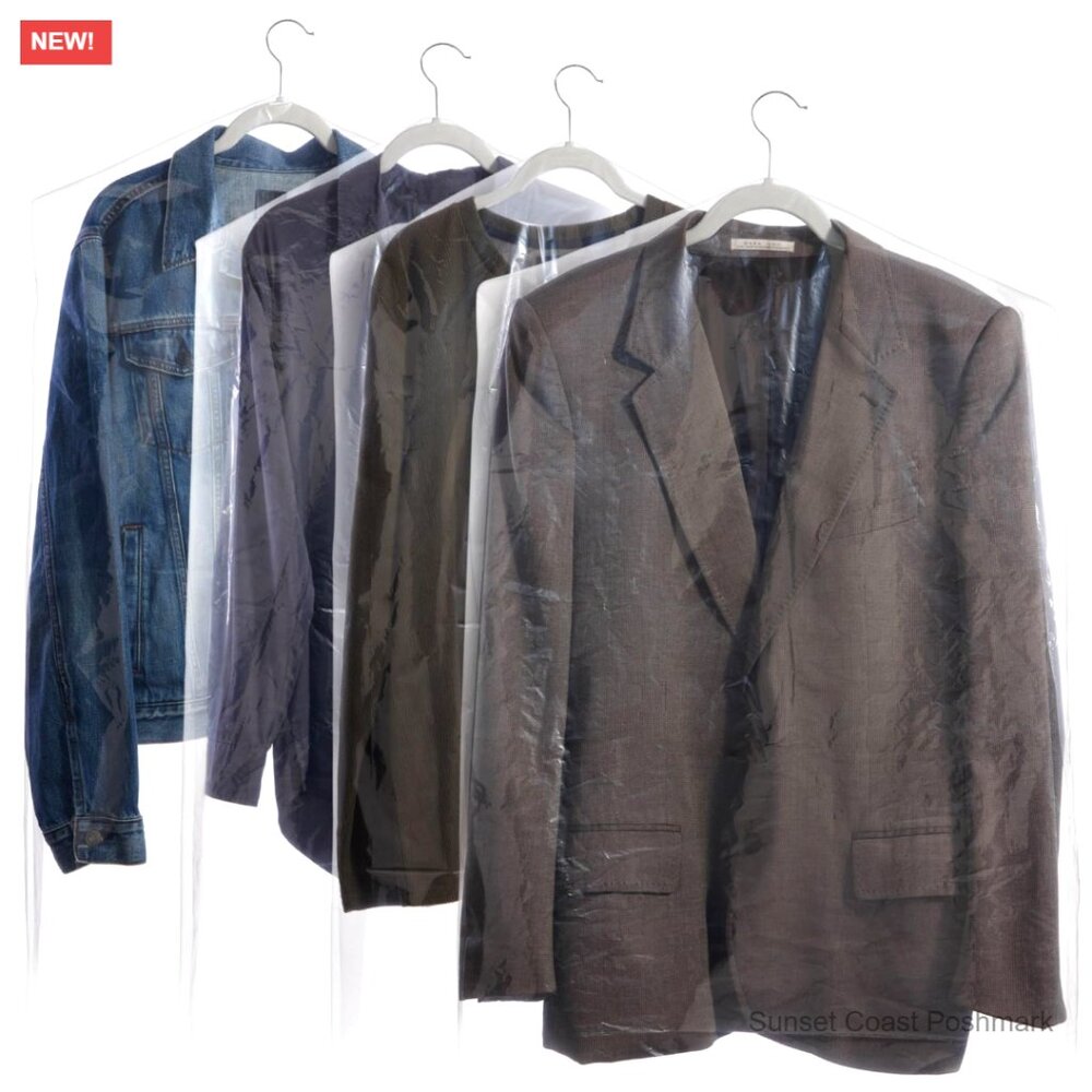 Clear Plastic Garment Bags for Hanging Clothes, 50 Pack, 21x40 Inches